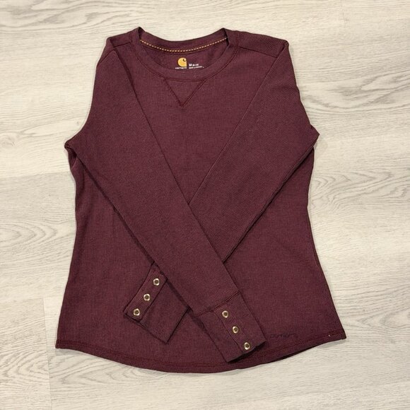 Carhartt Tops - Carhartt Force Women’s Long Sleeve Thermal Shirt Size M (8-10) Snap Cuffs